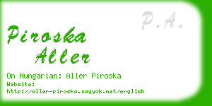 piroska aller business card